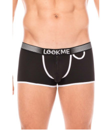 Mini-Pants noir échancré avec zip - LM2003-68BLK